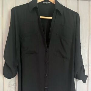 Black button up blouse